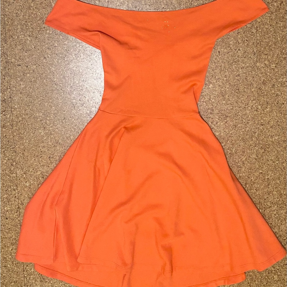 NWOT  Coral Ponte Sleeveless Cross Back Skater Dress